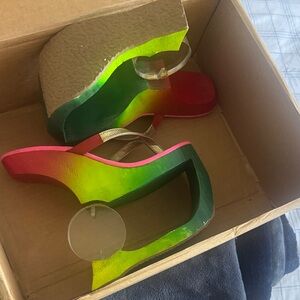 Vibrant Multicolor Platform Sandals